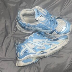 Balenciaga Blue and White Runner Sneakers